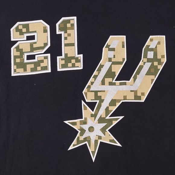 Adidas Antonio Spurts #21 Duncan Casual T-Shirt Adult Mens Size M Black - Picture 4 of 11